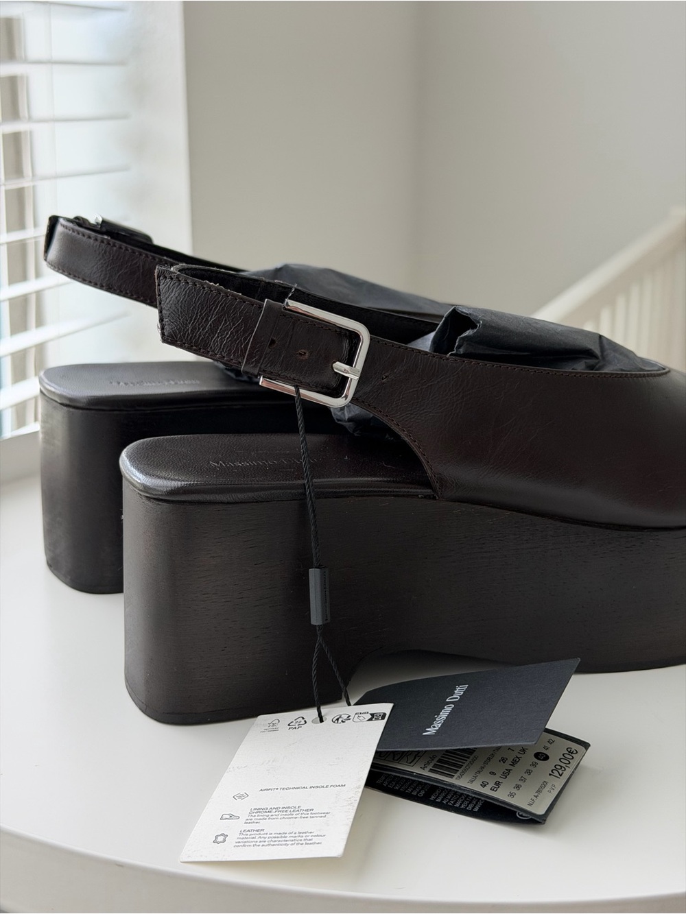 NEW Massimo Dutti Black Platform Slingback Mules - Picture 5 of 10